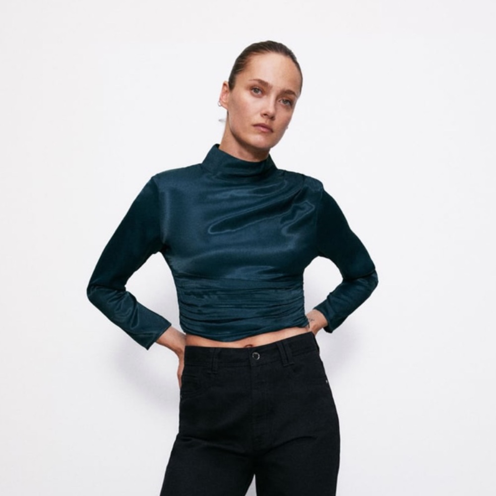 Zara | Satin Effect Blouse | NWOT